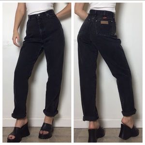 Wranglers vintage 80s 90s black retro jeans 7/8